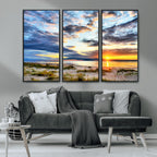 Sunset On The Ocean Wall Art Canvas Print