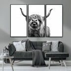 Fanny Scottish Highland Cow Cattle Art Print Farmhouse Wall Art Canvas Print