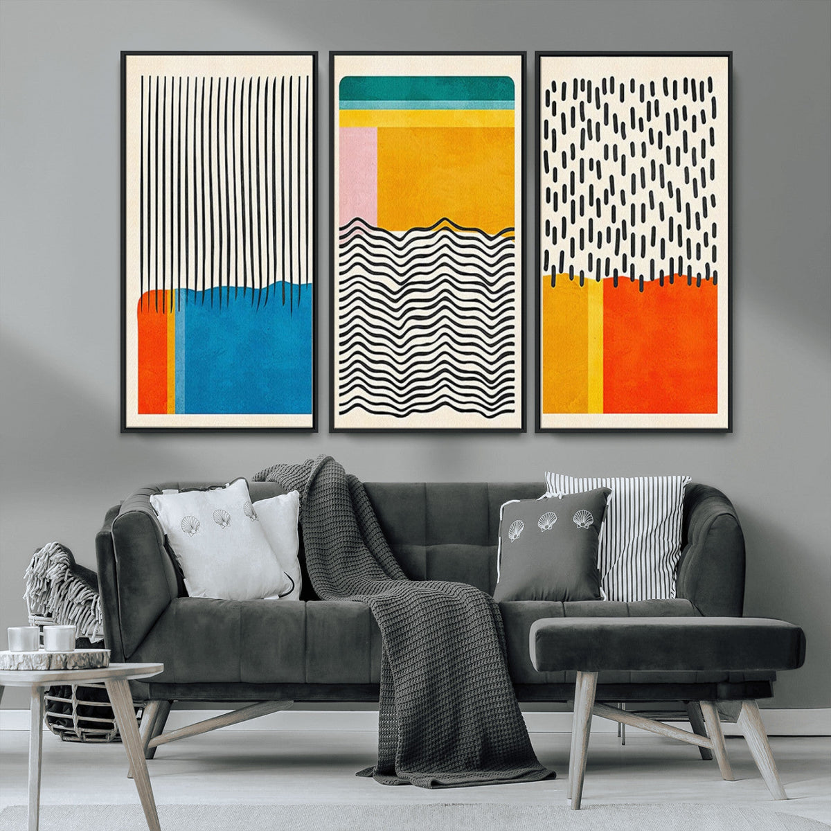 Canvas Print Wall Art Abstract Illustration Art Boho, Framed Abstract Boho Art
