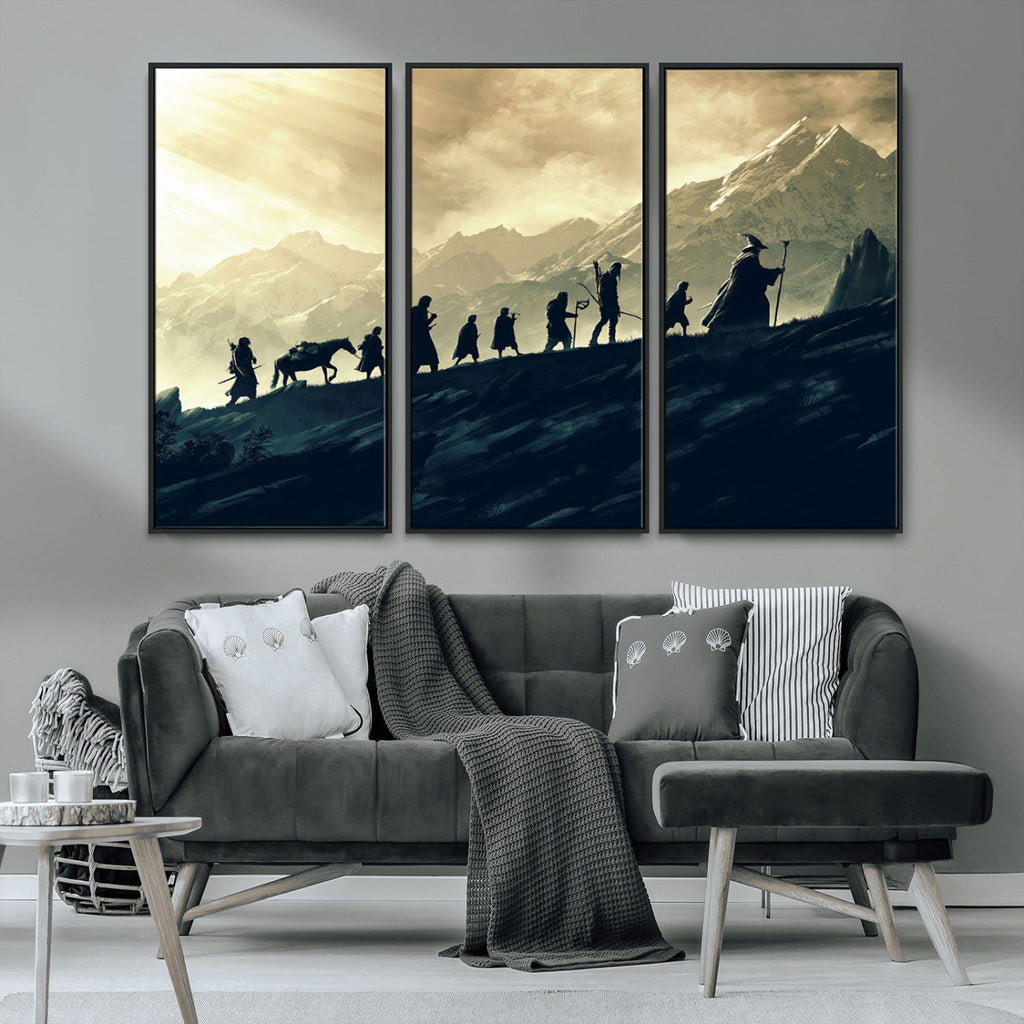 Fellowship Journey Wall Art | Fantasy Adventure Canvas Print