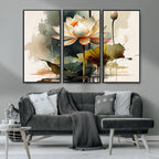 Lotus Flower Watercolor Canvas Print | A Symbol of Serenity and Growth in Soft Watercolors