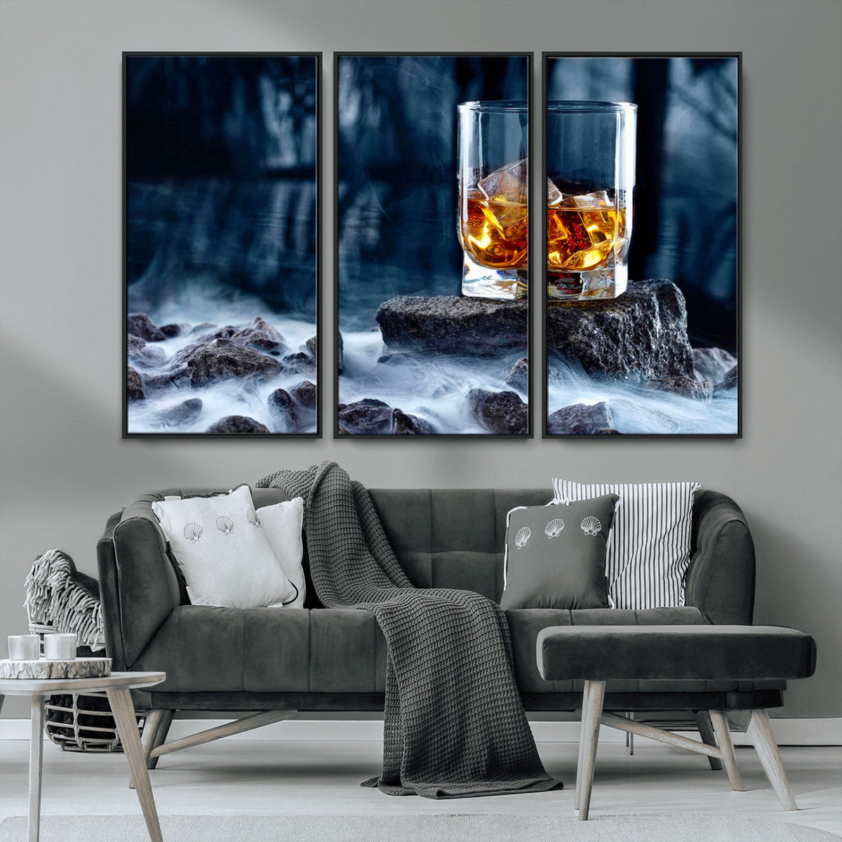 Whiskey Ice Wall Art Canvas Print