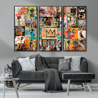 Abstract Art Collage Wall Art Canvas Print, Urban Graffiti Style