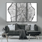 Rustic Tree Ring Wall Art Canvas Print, Framed and Ready to Hang