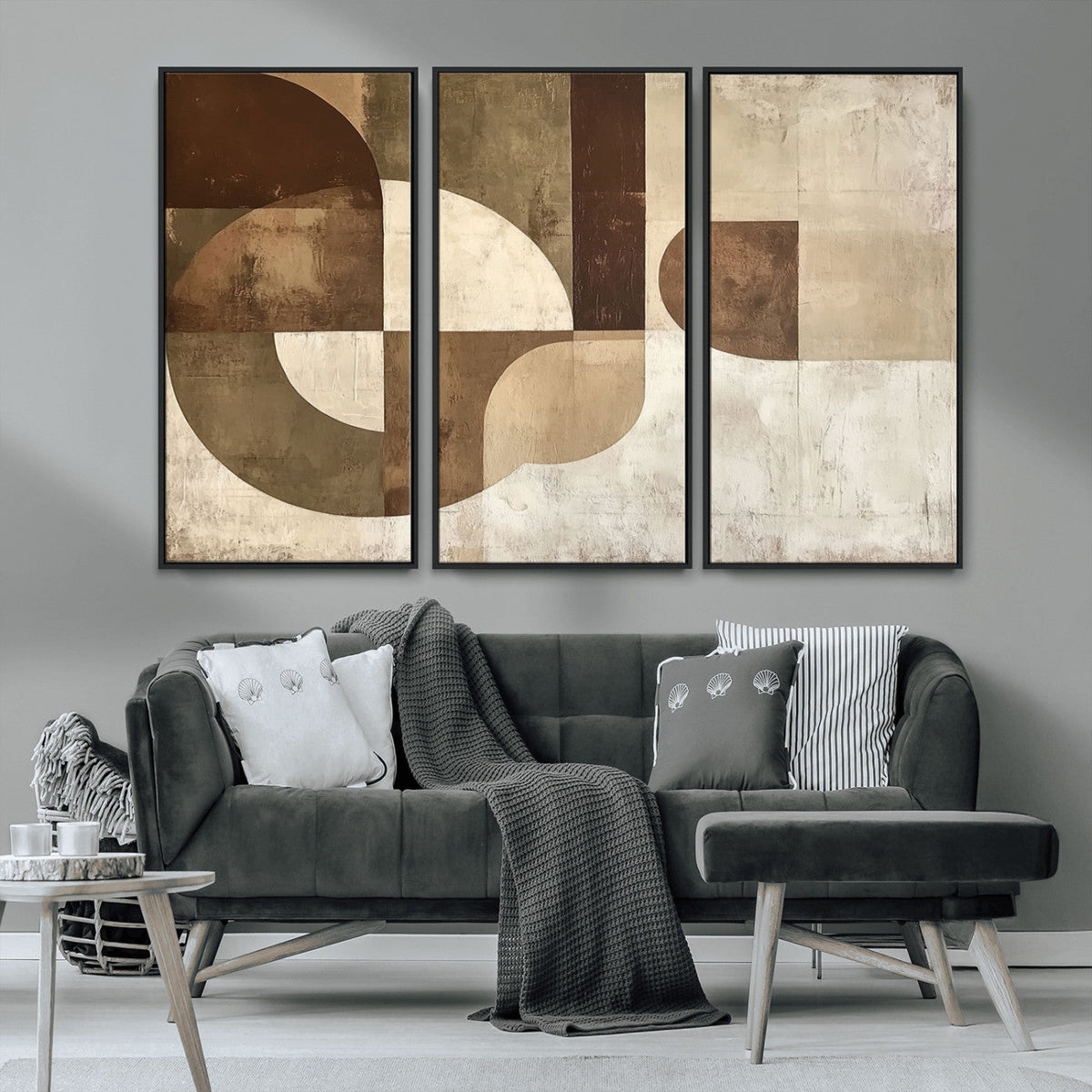 Wabi Sabi Geometric Wall Art | Abstract Modern Minimalist Canvas Print