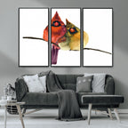 Cardinal Bird Canvas Wall Art, Male and Female Cardinal Print, Nature Inspired Bird Decor