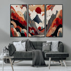 Abstract Mountain Wall Art Canvas Print | Vibrant Stylized Landscape