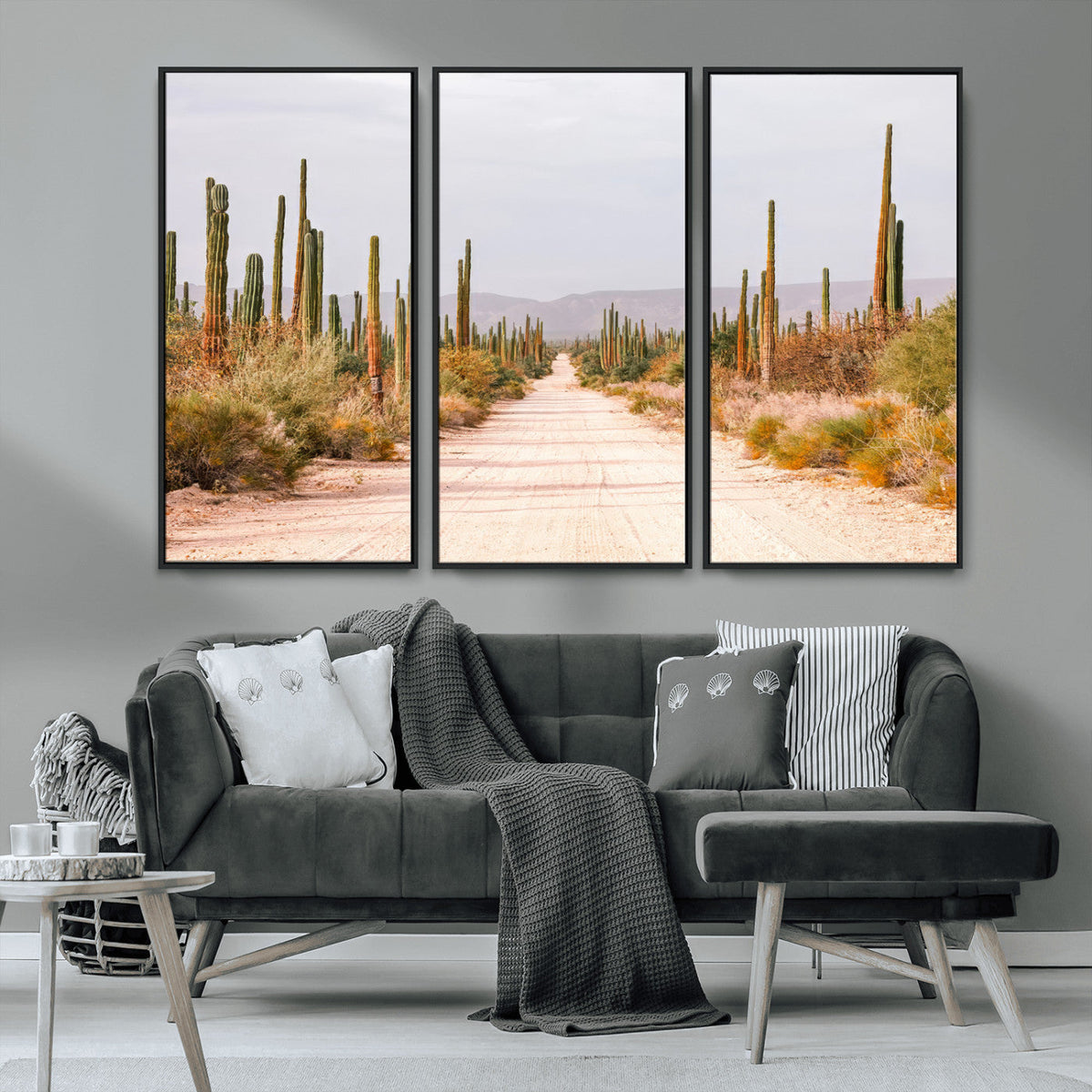 Desert Cactus Wall Art | Framed Southwestern Canvas Artwork