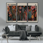 Modern Japanese Wall Art Canvas Print, Framed Abstract Mount Fuji Zen Landscape