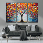 Vibrant Tree of Life Canvas Wall Art | Colorful Abstract Nature
