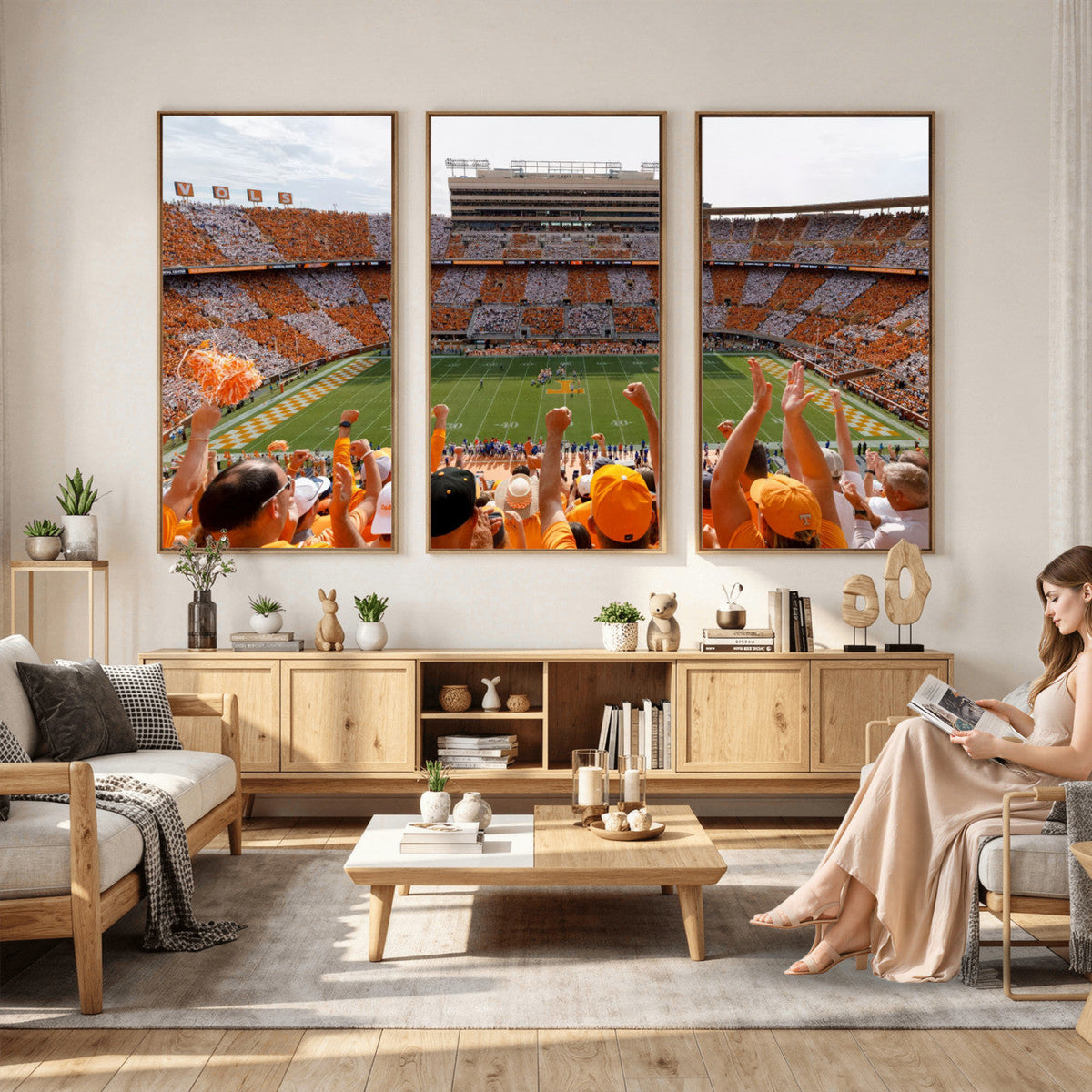 Tennessee Neyland Stadium Wall Art, Sports Arena Canvas, Home Bar Wall Decor