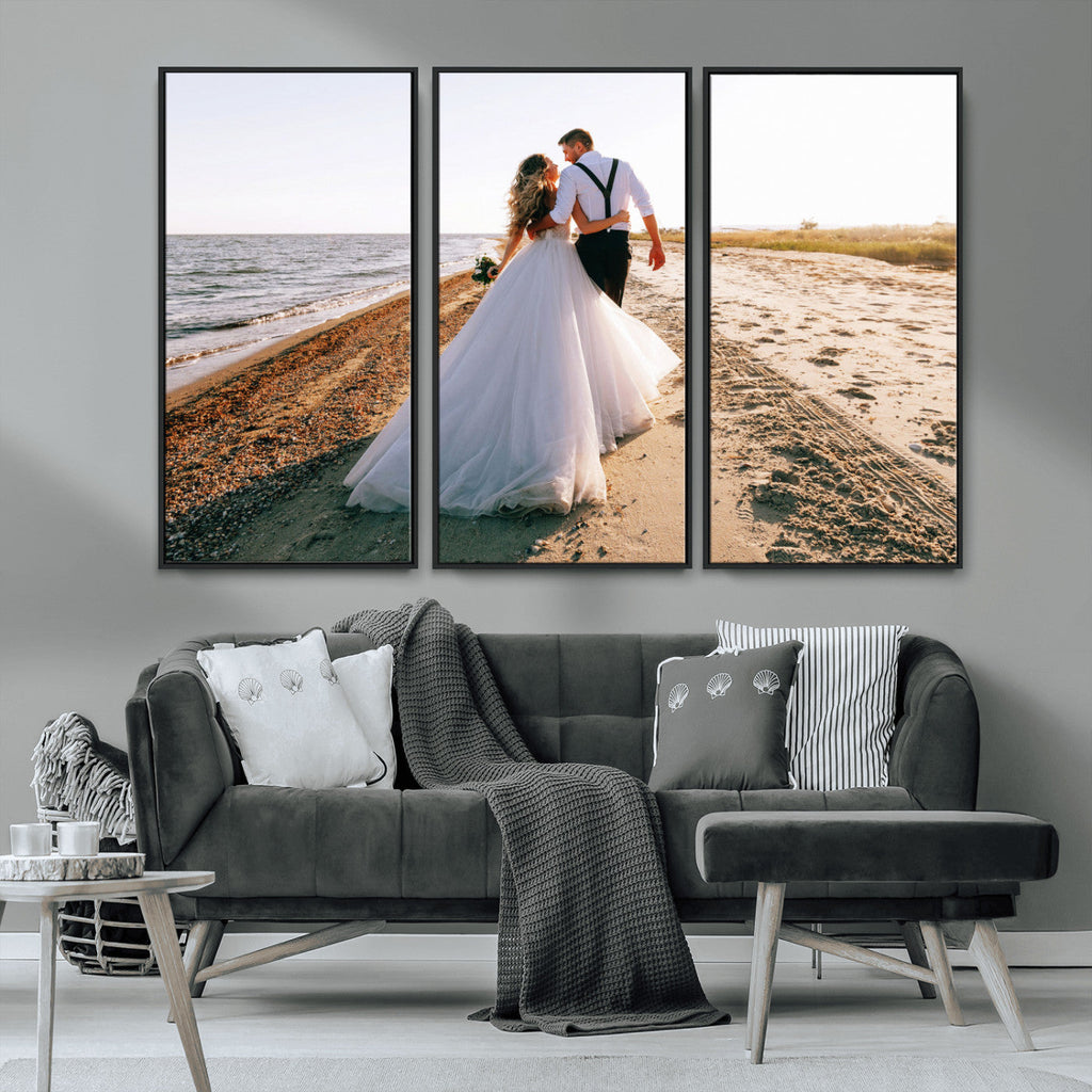 Personalized Custom Photo Wall Art Canvas Print, Unique Picture Design 3 Panel Set