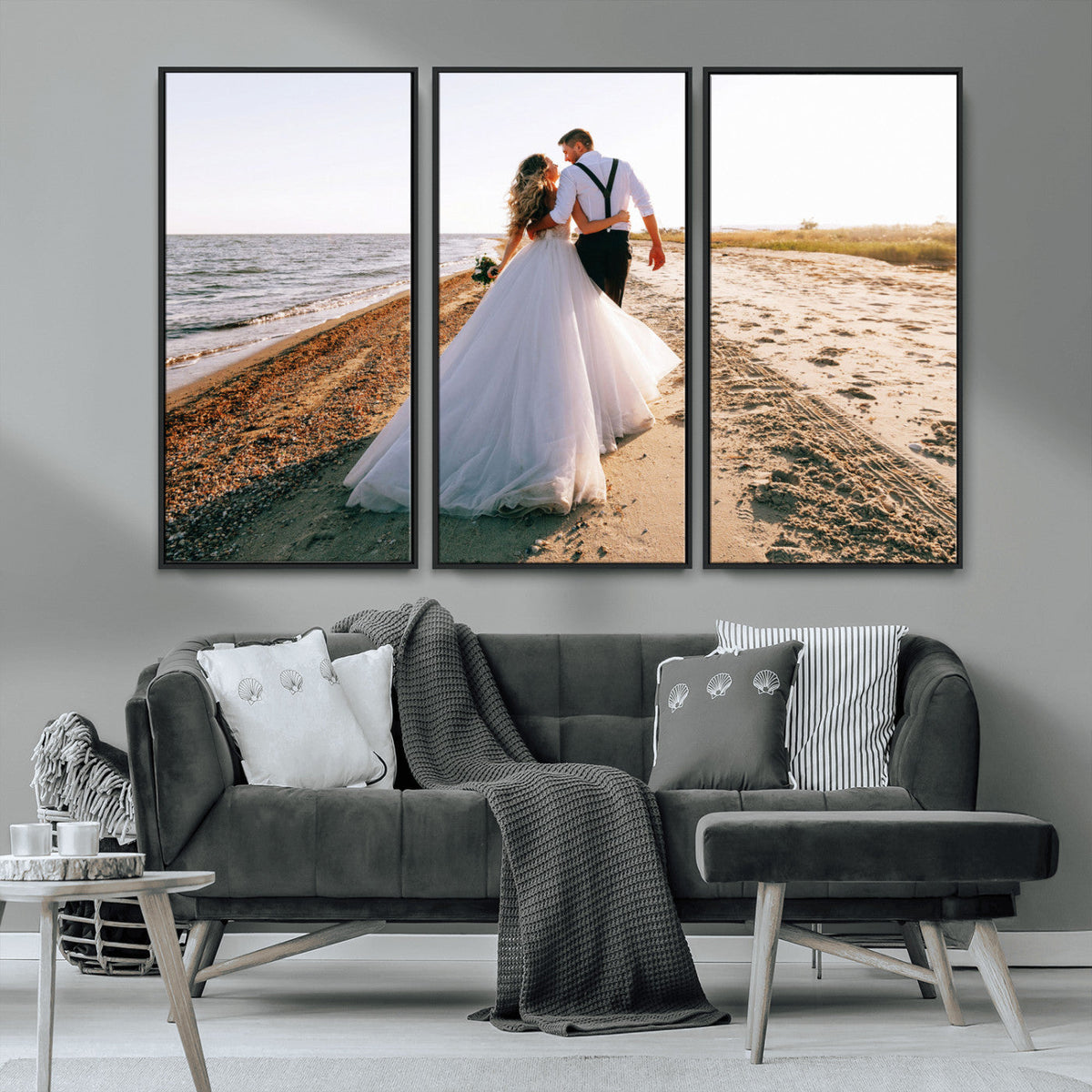 Personalized Custom Photo Wall Art Canvas Print, Unique Picture Design 3 Panel Set