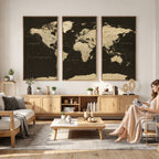 World Map Canvas Print | Framed World Map Wall Art for Couples