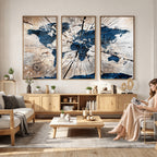 Rustic World Map Canvas Print | Framed Wall Art for Couples