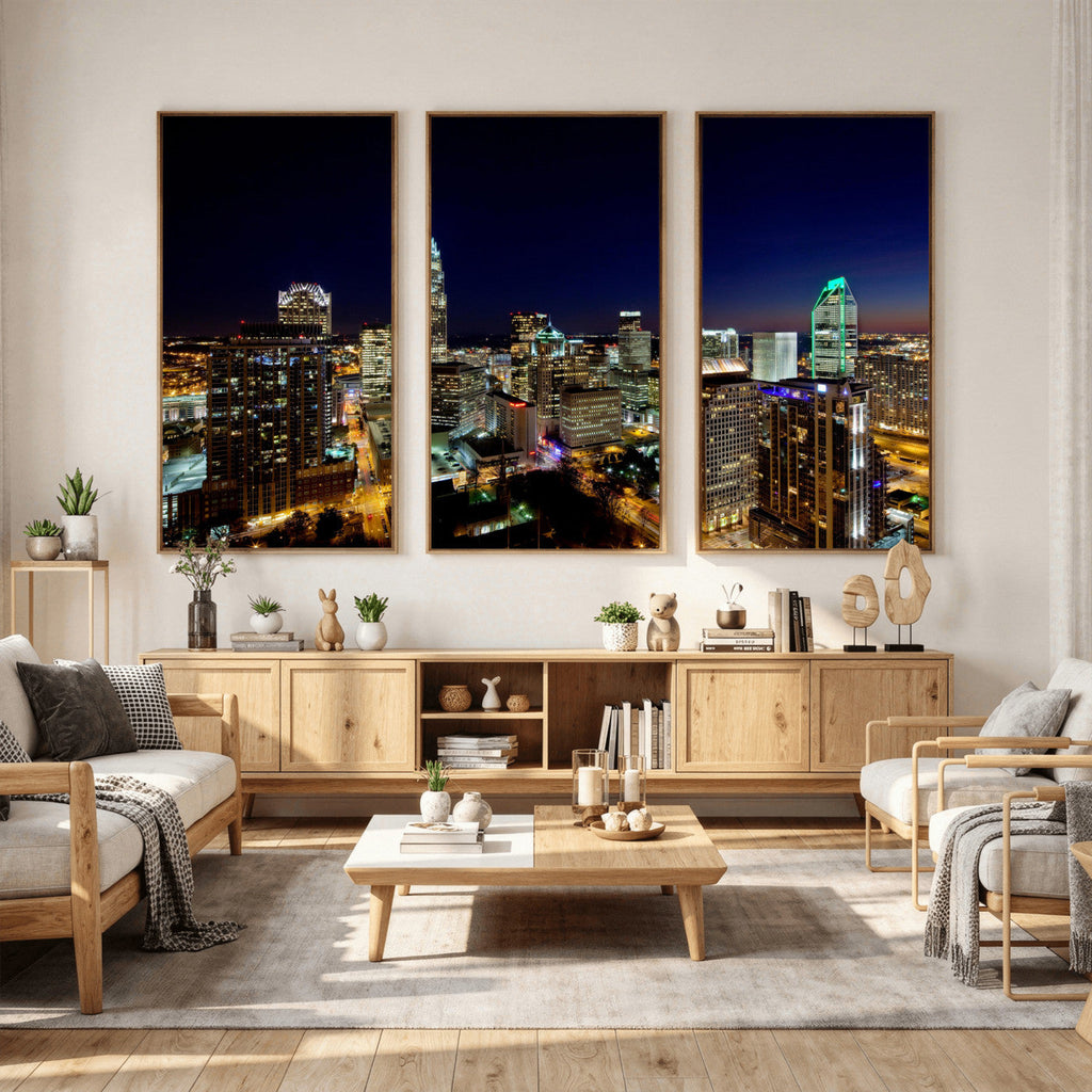 Atlanta Skyline Wall Art Canvas Print | Modern Cityscape