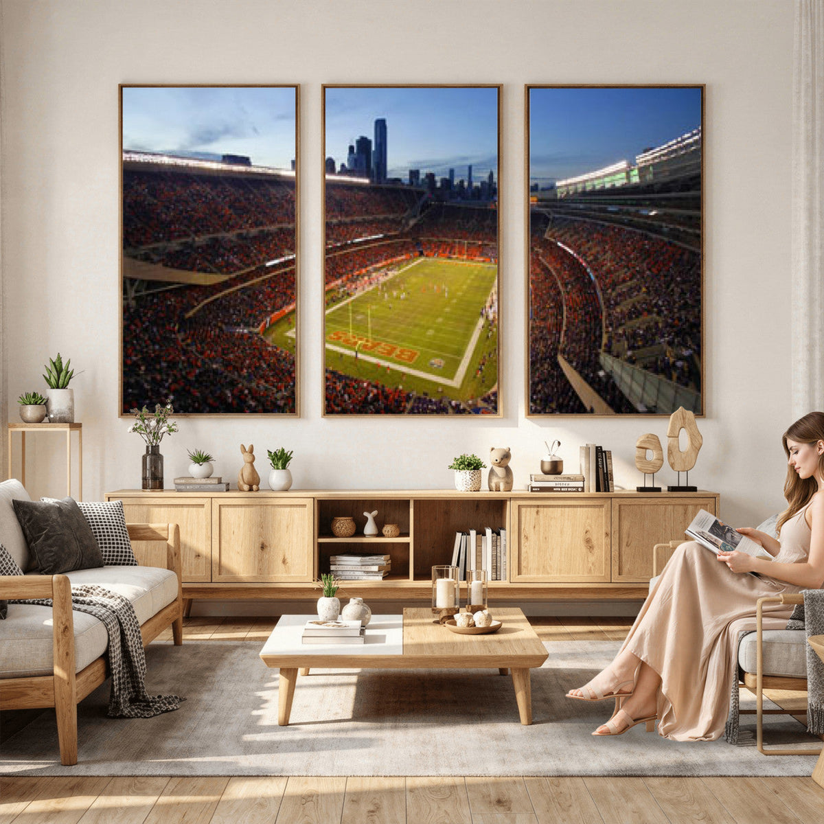 Chicago Bears Soldier Field Canvas Wall Art, NFL Stadium Panorama
