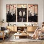 Brooklyn Bridge Canvas Wall Art, New York City Skyline Photography