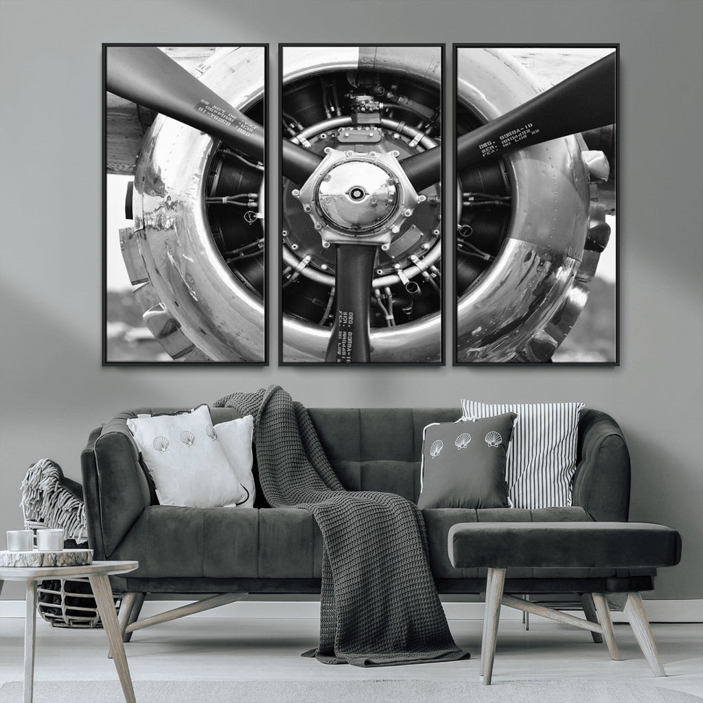 Vintage Airplane Wall Art Canvas Print