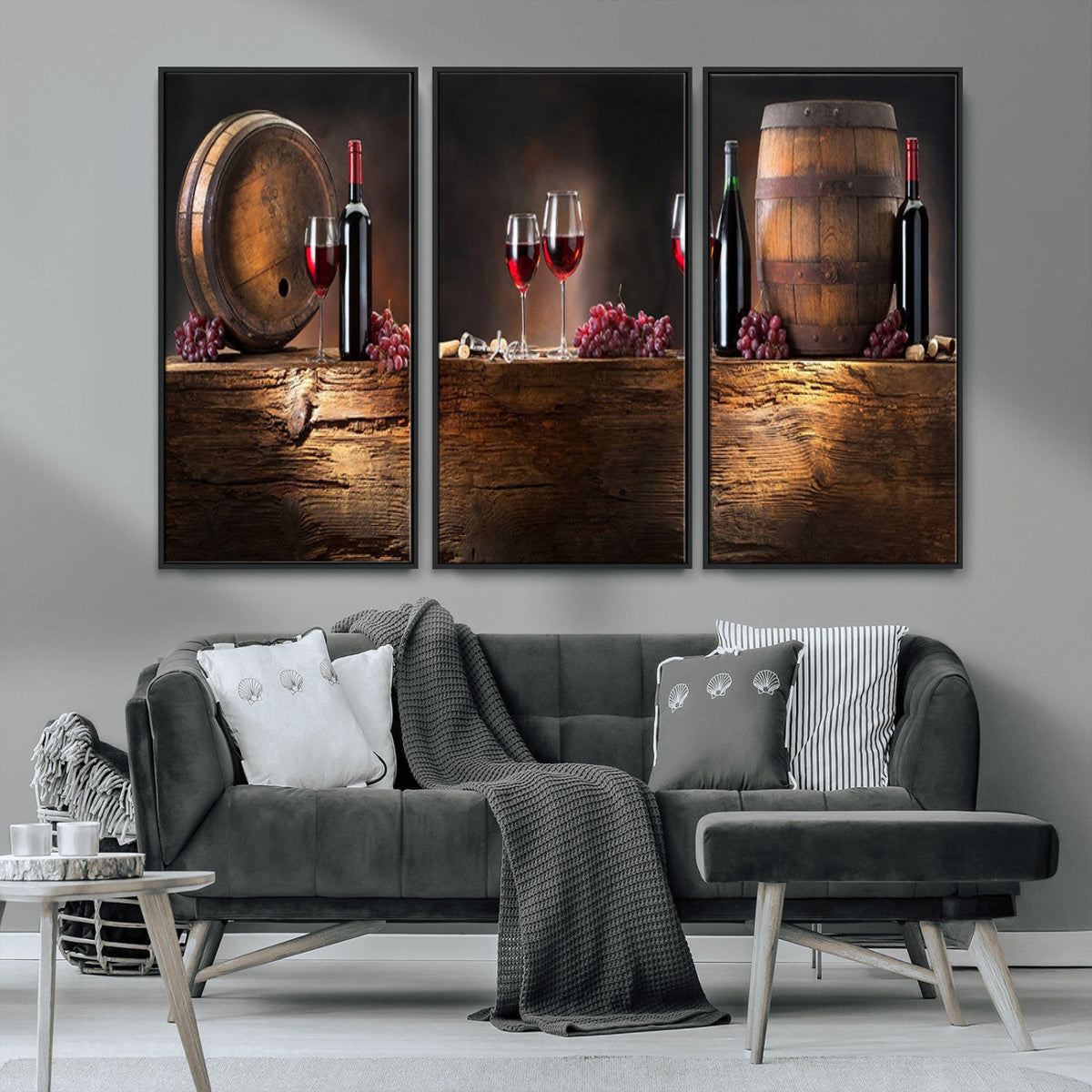 Wine and Barrels Wall Art Canvas Print