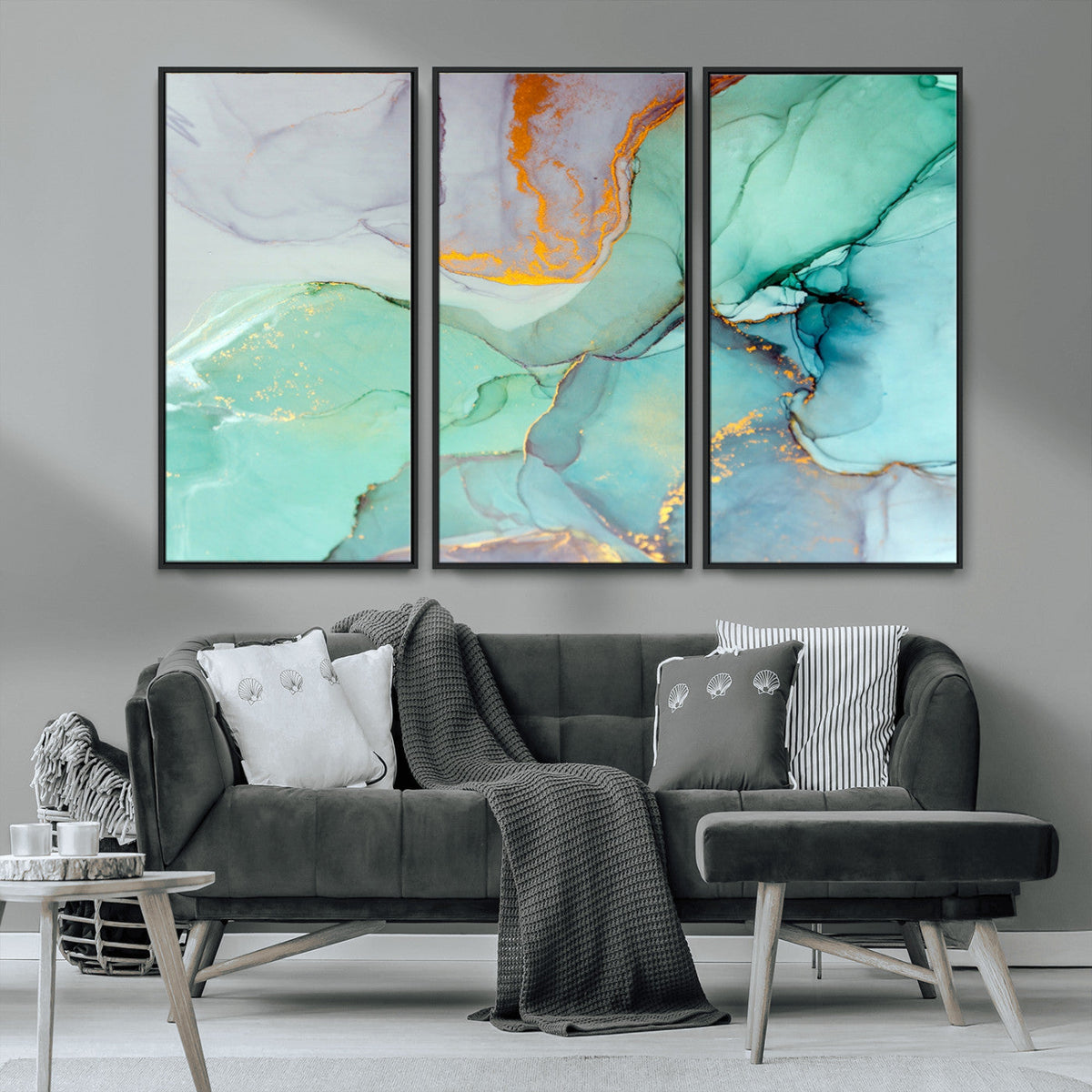 Colorful Marble Fluid Effect Canvas Wall Art Print