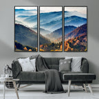 Mountains Forest Autumn Wall Art Canvas Print