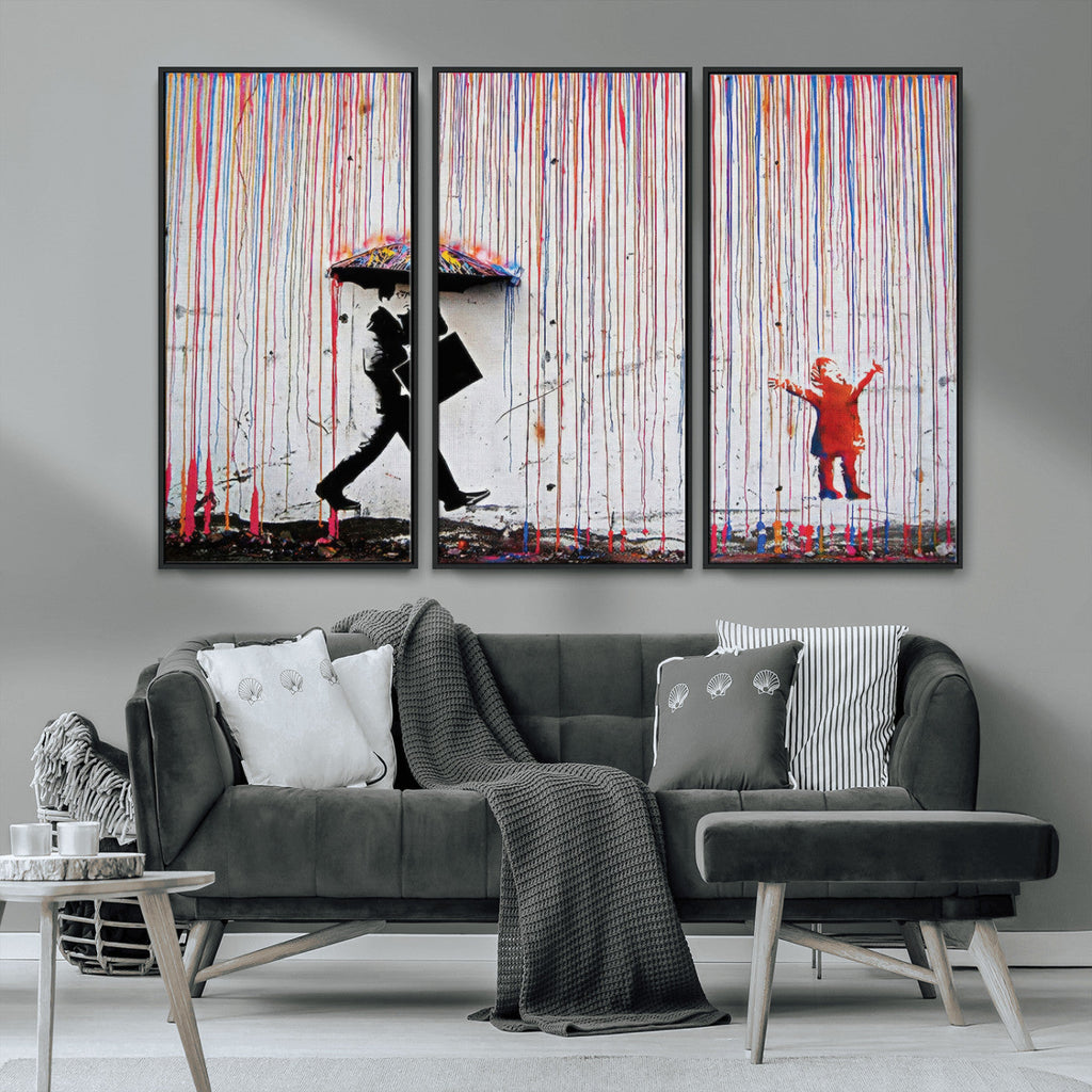 Banksy Wall Art Canvas Print | Framed Graffiti Street Art Picture