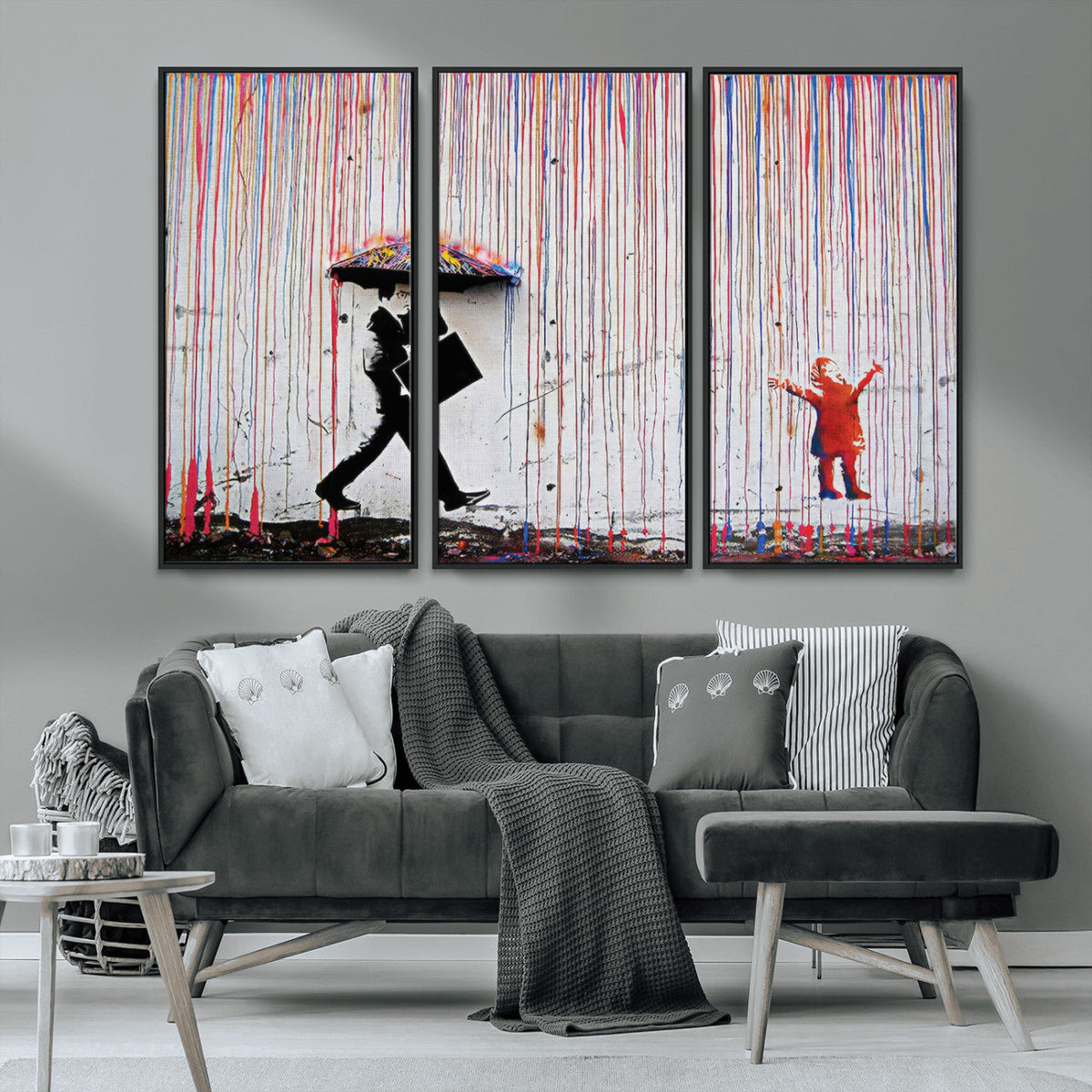 Banksy Wall Art Canvas Print | Framed Graffiti Street Art Picture