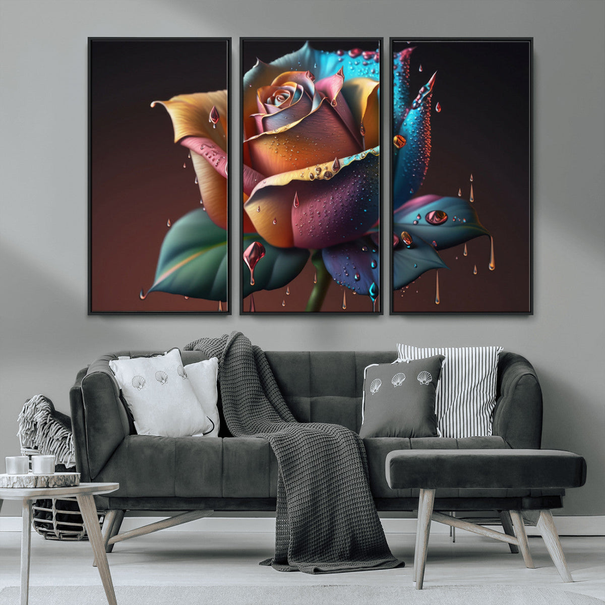 Abstract Rose Wall Art Canvas Print