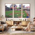 New York Mets Baseball Team Print, Citi Field Baseball Stadium Wall Art