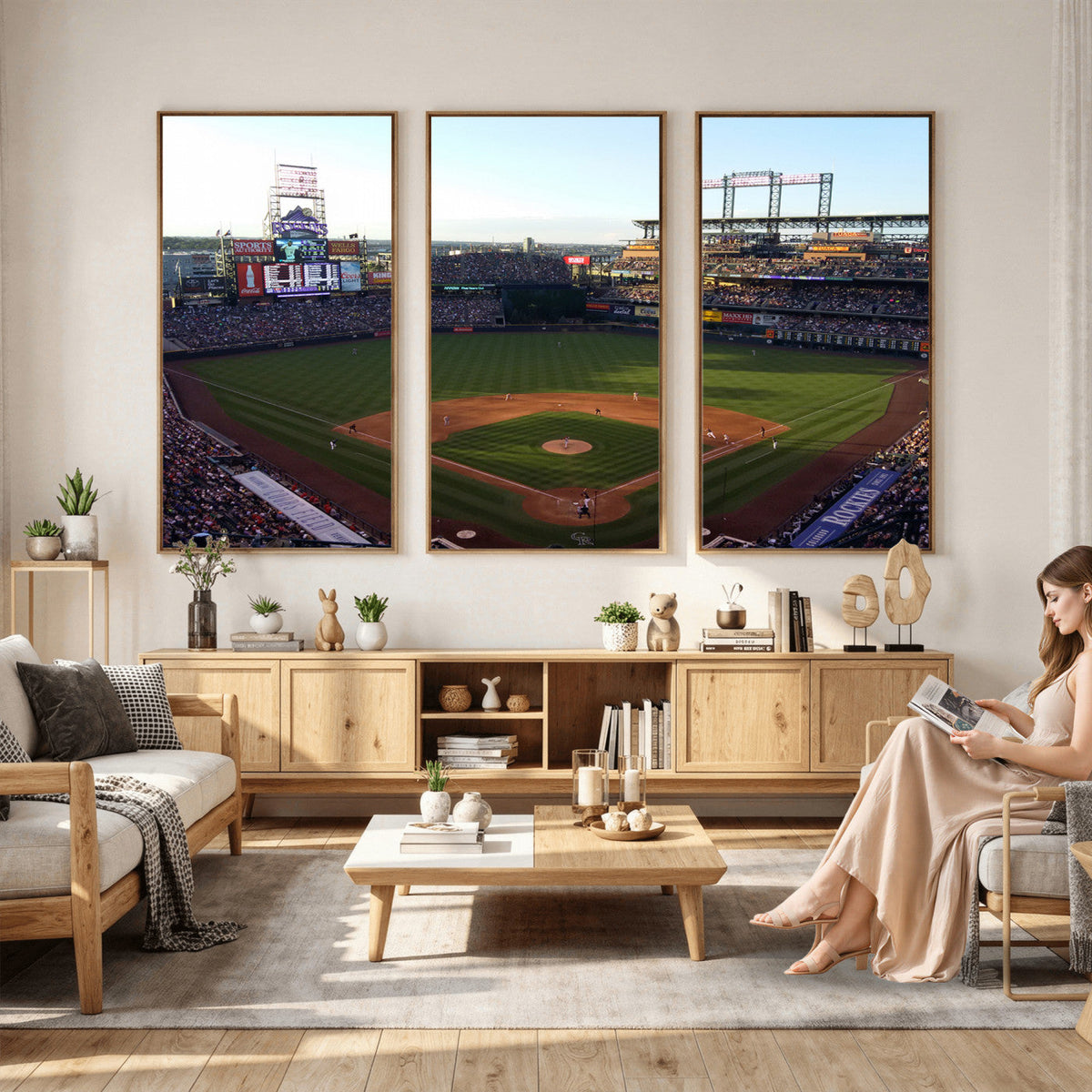 Colorado Rockies Coors Field Wall Art Canvas Print, MLB Baseball Stadium