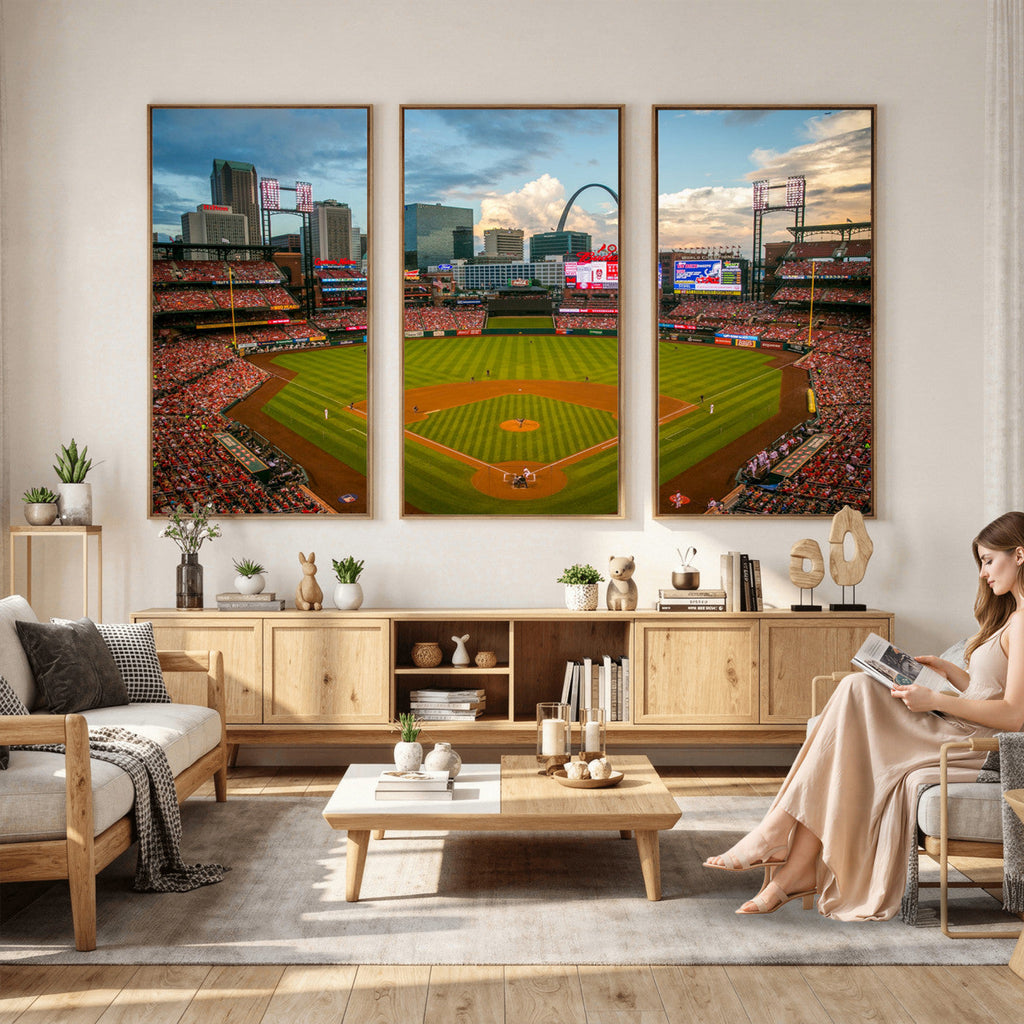 St. Louis Cardinals Baseball Team Print, Busch Stadium Wall Art, Framed and Ready to Hang