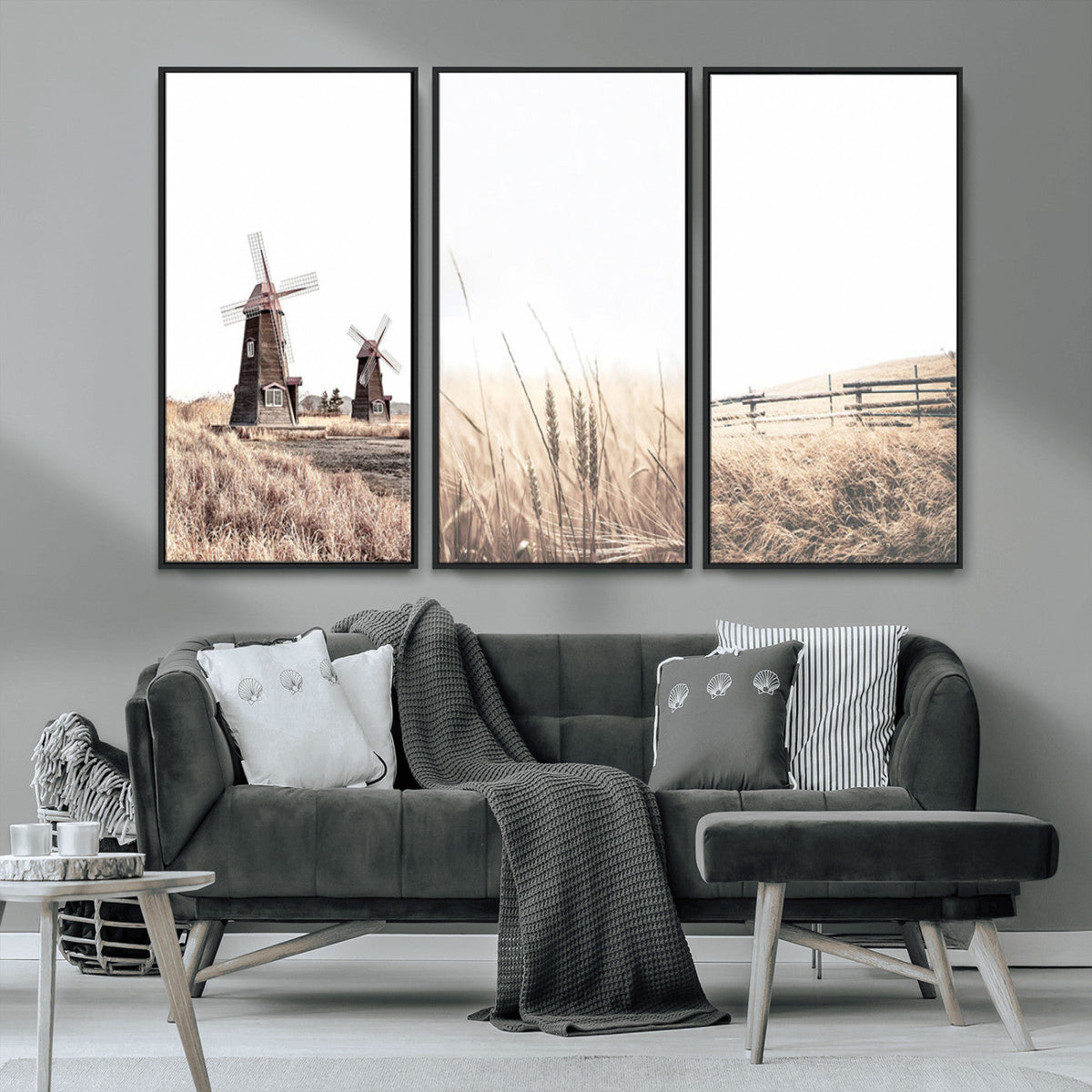 Farm Prints, Set of 6 Farmhouse Wall Art Canvas, Country House Decor