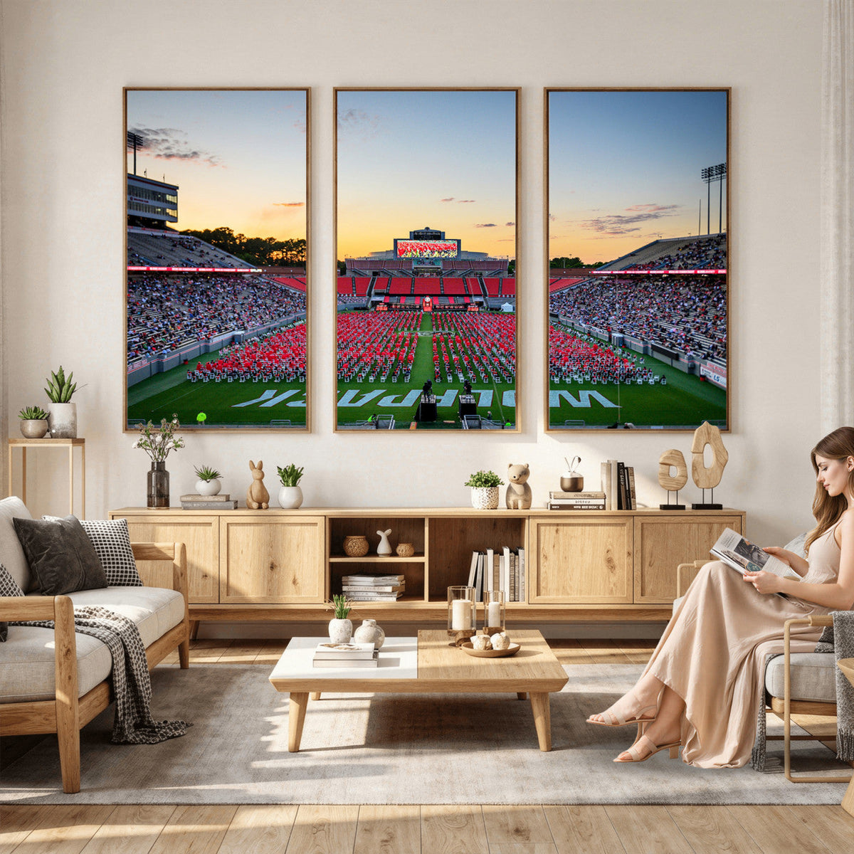 NC State Wolfpack Football Team Print Wall Art, Raleigh
