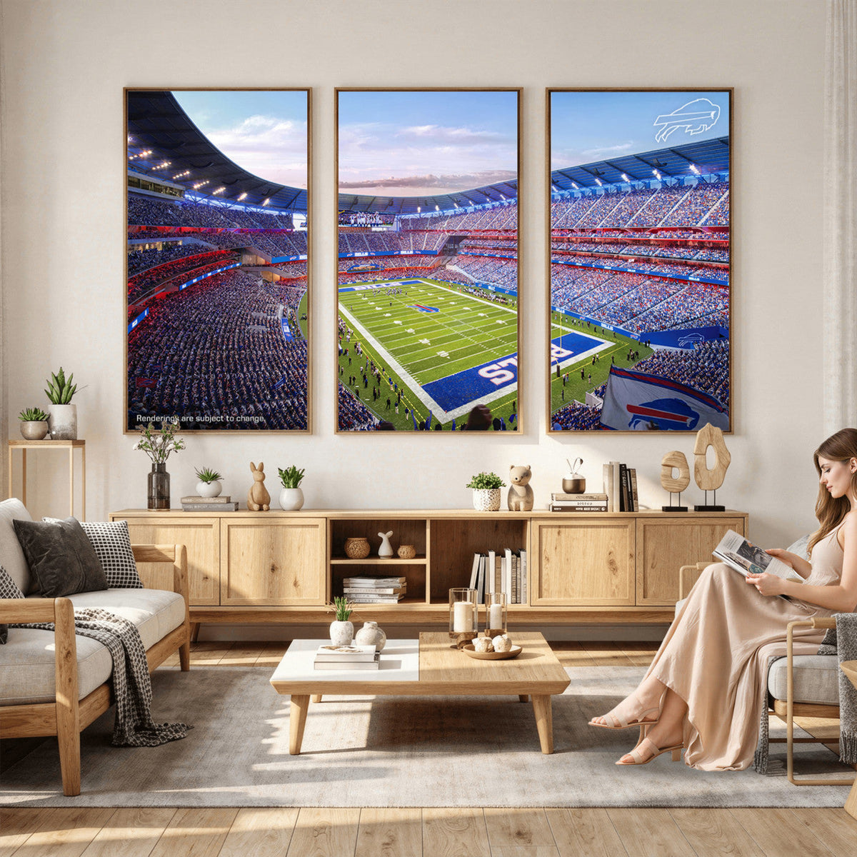 Buffalo Bills Football Team Print Canvas, Buffalo Highmark Stadium