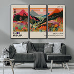 Yayoi 1986 Wall Art Print, Vibrant Wabi Sabi Japanese Abstract Design