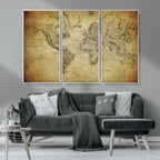 Push Pin World Map Canvas Print | Travel Tracker Wall Art