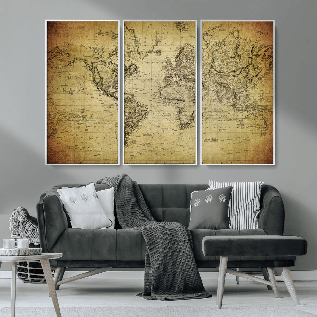 Push Pin World Map Canvas Print | Travel Tracker Wall Art