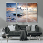 Serene Weather On The Beach Wall Art Canvas Print