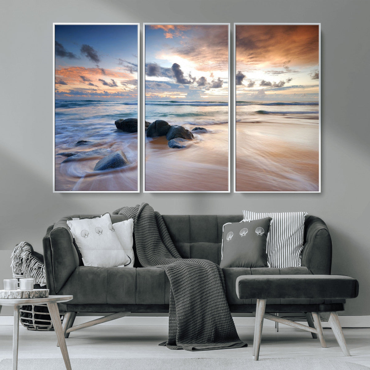 Serene Weather On The Beach Wall Art Canvas Print