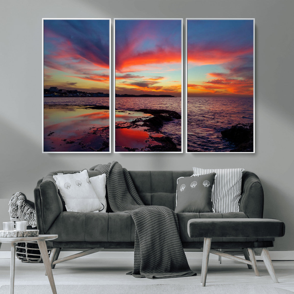 Glorious Sunset on The Beach Wall Art Canvas Print