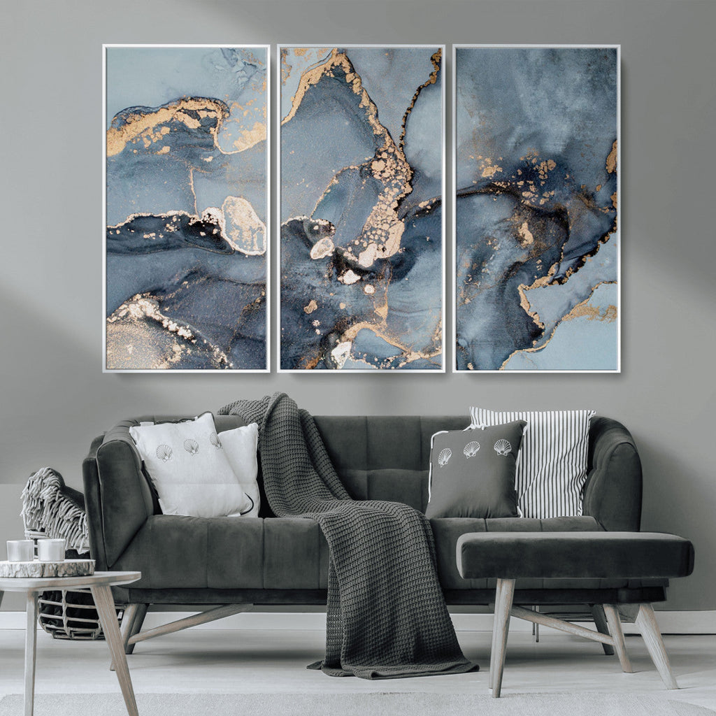 Multipanel Marble Fluid Effect Wall Art Abstract Canvas Wall Art Print