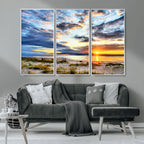 Sunset On The Ocean Wall Art Canvas Print