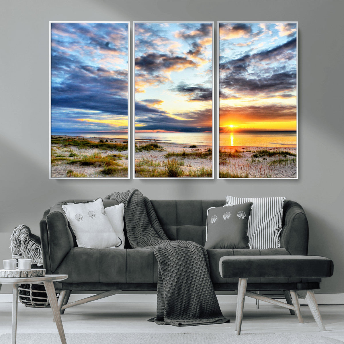 Sunset On The Ocean Wall Art Canvas Print
