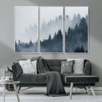 Foggy Pine Forest Wall Art Canvas Print