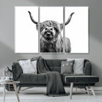Fanny Scottish Highland Cow Cattle Art Print Farmhouse Wall Art Canvas Print