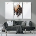 Bison Winter Wall Art Canvas Print For Farmhouse Decor