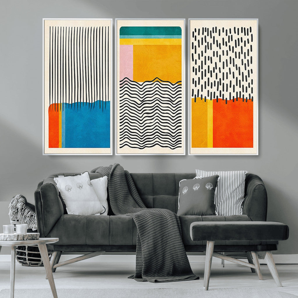 Canvas Print Wall Art Abstract Illustration Art Boho, Framed Abstract Boho Art