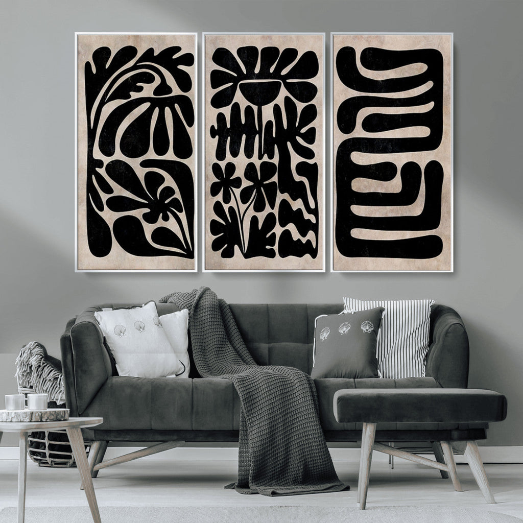 Canvas Print Wall Art Abstract Art Boho, Framed Boho Art
