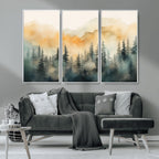 Abstract Forest Print | Mountain Wall Art | Autumn Landscape Canvas Print